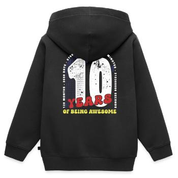 10 Years Birthday Months Days Hours Minutes - Kids Premium Organic Zip-up Hoodie - black - Back - AI Model Kid Male (0cm)