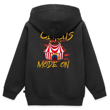 Zirkusmodus Ein - Kinder Premium Organic Zip Hoodie - Schwarz - Hinten - AI Model Kid Male (0cm)