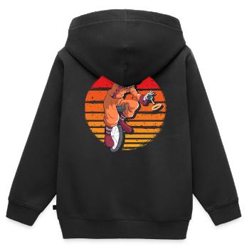Clown - Kinder Premium Organic Zip Hoodie - Schwarz - Hinten - AI Model Kid Male (0cm)