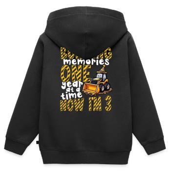 Erinnerungen Ein Jahr Nach Dem Anderen Aufbauen 3. - Kinder Premium Organic Zip Hoodie - Schwarz - Hinten - AI Model Kid Male (0cm)