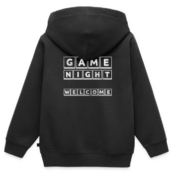 Brettspiel - Kinder Premium Organic Zip Hoodie - Schwarz - Hinten - AI Model Kid Male (0cm)