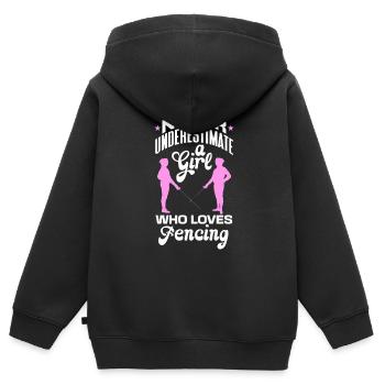 Fencing Sword Sabre Epee Fencing Gift - Kids Premium Organic Zip-up Hoodie - black - Back - AI Model Kid Male (0cm)