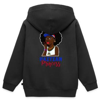 Vacances Haïti Caraïbes - Sweat Premium à capuche zippé enfant bio - noir - Dos - AI Model Kid Male (0cm)