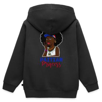 Haiti - Kinder Premium Organic Zip Hoodie - Schwarz - Hinten - AI Model Kid Male (0cm)