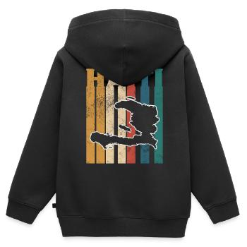 Haiti - Kinder Premium Organic Zip Hoodie - Schwarz - Hinten - AI Model Kid Male (0cm)