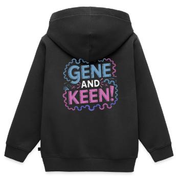 Gene und Begeisterung für Wissenschaft - Kinder Premium Organic Zip Hoodie - Schwarz - Hinten - AI Model Kid Male (0cm)