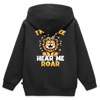 J’ai trois ans, entends-moi rugir doucement - Sweat Premium à capuche zippé enfant bio - noir - Dos - AI Model Kid Male (0cm)