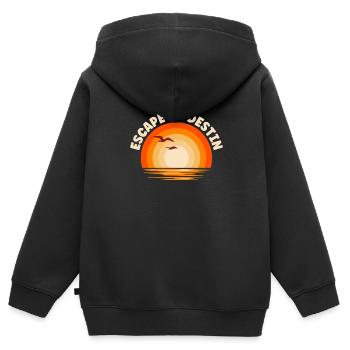 I'm fleeing to Destin - Kids Premium Organic Zip-up Hoodie - black - Back - AI Model Kid Male (0cm)