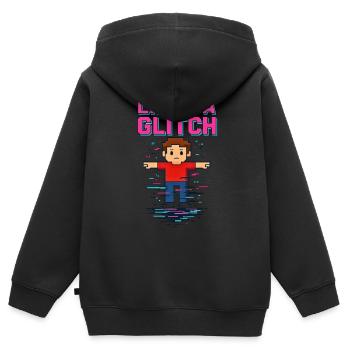 Life Is a Glitch – Das Leben ist ein Glitch - Kids Premium Organic Zip-up Hoodie - black - Back - AI Model Kid Male (0cm)