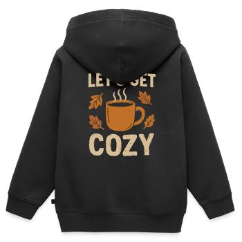 Lasst es uns gemütlich machen - Kinder Premium Organic Zip Hoodie - Schwarz - Hinten - AI Model Kid Male (0cm)