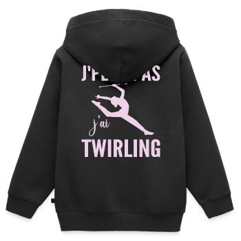 Ich kann nicht Ich Wirbel Humor Frau Wirbel - Kinder Premium Organic Zip Hoodie - Schwarz - Hinten - AI Model Kid Male (0cm)