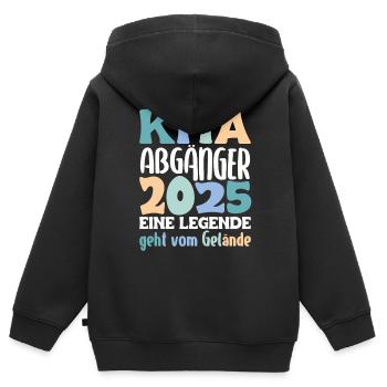 Diplômé de la garderie : 2025 Une légende quitte le site - Sweat Premium à capuche zippé enfant bio - noir - Dos - AI Model Kid Male (0cm)