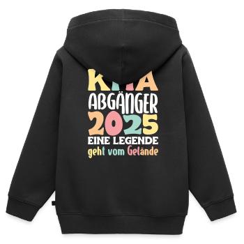 Diplômé de la garderie : 2025 Une légende quitte le site - Sweat Premium à capuche zippé enfant bio - noir - Dos - AI Model Kid Male (0cm)