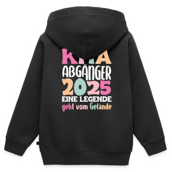 Diplômé de la garderie : 2025 Une légende quitte le site - Sweat Premium à capuche zippé enfant bio - noir - Dos - AI Model Kid Male (0cm)