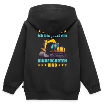 I am a kindergarten child kindergarten unicorn - Kids Premium Organic Zip-up Hoodie - black - Back - AI Model Kid Male (0cm)