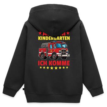 I am a kindergarten child kindergarten unicorn - Kids Premium Organic Zip-up Hoodie - black - Back - AI Model Kid Male (0cm)