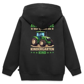 I am a kindergarten child kindergarten unicorn - Kids Premium Organic Zip-up Hoodie - black - Back - AI Model Kid Male (0cm)