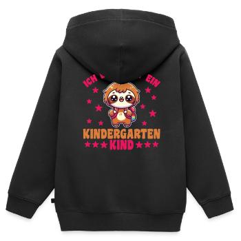 paresseux de pépinière Je suis maintenant un - Sweat Premium à capuche zippé enfant bio - noir - Dos - AI Model Kid Male (0cm)