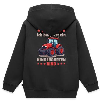 I am a kindergarten child kindergarten unicorn - Kids Premium Organic Zip-up Hoodie - black - Back - AI Model Kid Male (0cm)