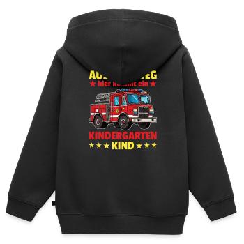 I am a kindergarten child kindergarten unicorn - Kids Premium Organic Zip-up Hoodie - black - Back - AI Model Kid Male (0cm)