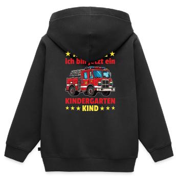I am a kindergarten child kindergarten unicorn - Kids Premium Organic Zip-up Hoodie - black - Back - AI Model Kid Male (0cm)