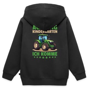 I am a kindergarten child kindergarten unicorn - Kids Premium Organic Zip-up Hoodie - black - Back - AI Model Kid Male (0cm)