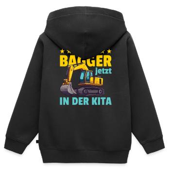 ich bin ein Kitakind Kita Einhorn - Kinder Premium Organic Zip Hoodie - Schwarz - Hinten - AI Model Kid Male (0cm)