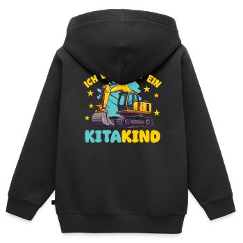 ich bin ein Kitakind Kita Einhorn - Kinder Premium Organic Zip Hoodie - Schwarz - Hinten - AI Model Kid Male (0cm)