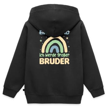 Großer Bruder 2026 Regenbogen Süßes Geschwister - Kinder Premium Organic Zip Hoodie - Schwarz - Hinten - AI Model Kid Male (0cm)