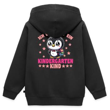 ich bin jetzt ein Kindergartenkind 2025 - Kinder Premium Organic Zip Hoodie - Schwarz - Hinten - AI Model Kid Male (0cm)
