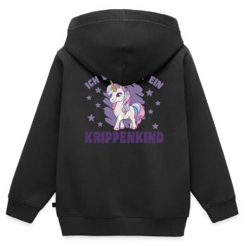 Je suis maintenant enfant Crèche 2025 Grippe infantile - Sweat Premium à capuche zippé enfant bio - noir - Dos - AI Model Kid Male (0cm)
