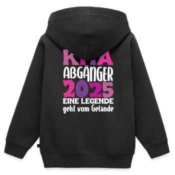 Diplômé de la garderie : 2025 Une légende quitte le site - Sweat Premium à capuche zippé enfant bio - noir - Dos - AI Model Kid Male (0cm)