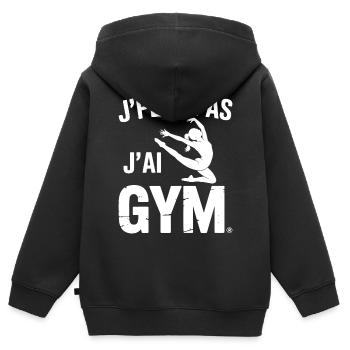 Gymnastik Geschenk Ich kann nicht Ich habe Gym - Kinder Premium Organic Zip Hoodie - Schwarz - Hinten - AI Model Kid Male (0cm)
