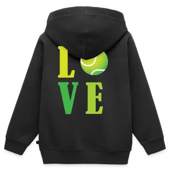 Ich liebe Tennis - Kinder Premium Organic Zip Hoodie - Schwarz - Hinten - AI Model Kid Male (0cm)