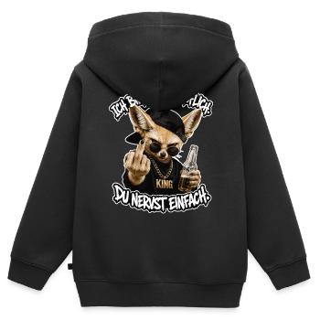 Du nervst einfach - Kinder Premium Organic Zip Hoodie - Schwarz - Hinten - AI Model Kid Male (0cm)
