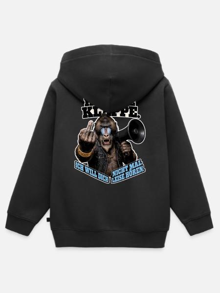 Ich will dich nicht hören - Kinder Premium Organic Zip Hoodie - Schwarz