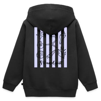 Strandgut Muscheln Seesterne und Krebs - Kinder Premium Organic Zip Hoodie - Schwarz - Hinten - AI Model Kid Male (0cm)