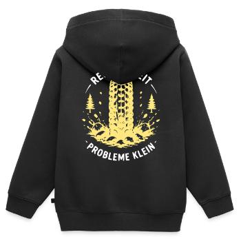 Reifen Breite, Probleme Klein - Kinder Premium Organic Zip Hoodie - Schwarz - Hinten - AI Model Kid Male (0cm)