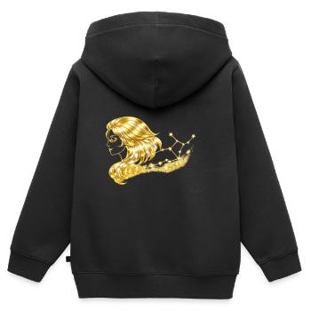 Sternzeichen Jungfrau - Kinder Premium Organic Zip Hoodie - Schwarz - Hinten - AI Model Kid Male (0cm)