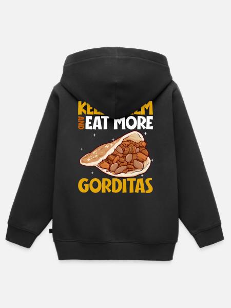 Keep Calm - Gorditas - Kinder Premium Organic Zip Hoodie - Schwarz