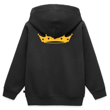 Crown with Heart - Kinder Premium Organic Zip Hoodie - Schwarz - Hinten - AI Model Kid Male (0cm)