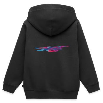 Schwimmen Schwimmer Schwimmbad Freibad Schwimmerin - Kinder Premium Organic Zip Hoodie - Schwarz - Hinten - AI Model Kid Male (0cm)