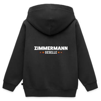 Zimmermann Geselle Zimmermann Geselle Geschenk - Kinder Premium Organic Zip Hoodie - Schwarz - Hinten - AI Model Kid Male (0cm)