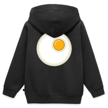 fried egg - Kids Premium Organic Zip-up Hoodie - black - Back - AI Model Kid Male (0cm)