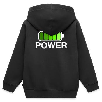 Voller Energie - Kinder Premium Organic Zip Hoodie - Schwarz - Hinten - AI Model Kid Male (0cm)