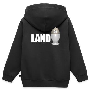 Landei - Kinder Premium Organic Zip Hoodie - Schwarz - Hinten - AI Model Kid Male (0cm)