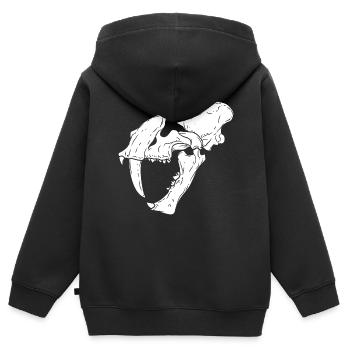 Plus à dents de sabre - Sweat Premium à capuche zippé enfant bio - noir - Dos - AI Model Kid Male (0cm)