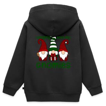 Hanging with my Gnomies 2.0 - Kinder Premium Organic Zip Hoodie - Schwarz - Hinten - AI Model Kid Male (0cm)