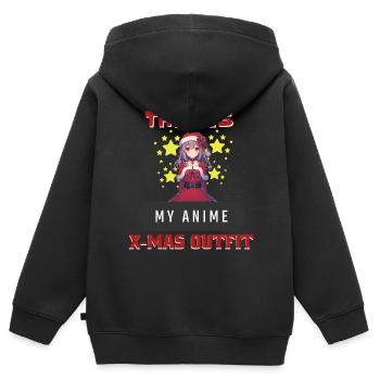 c’est ma tenue de Noël animée Nikolaus Mädchen - Sweat Premium à capuche zippé enfant bio - noir - Dos - AI Model Kid Male (0cm)