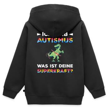 Autismus Asperger Akzeptanz Welt Autismus Tag - Kinder Premium Organic Zip Hoodie - Schwarz - Hinten - AI Model Kid Male (0cm)